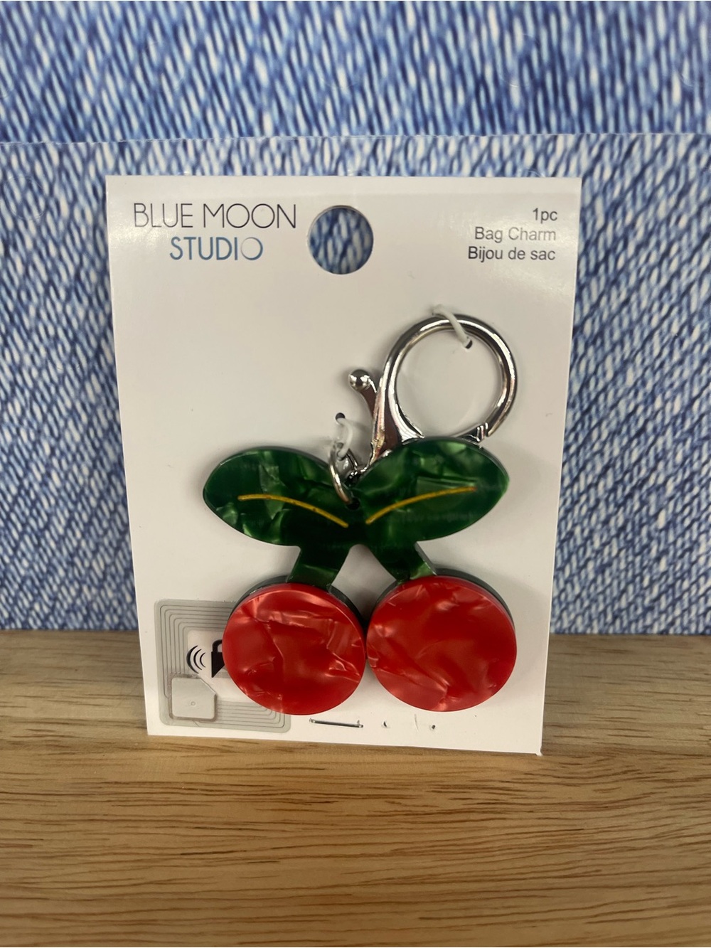 Blue Moon Studio Cherry Bag Charm - Red & Green